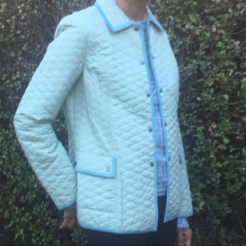 NWT Sigrid Olsen Sport herbal green quilted jacket